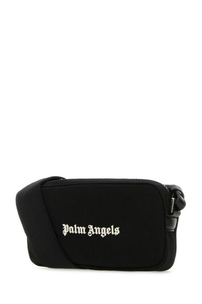 Shop Palm Angels Man Black Canvas Crossbody Bag
