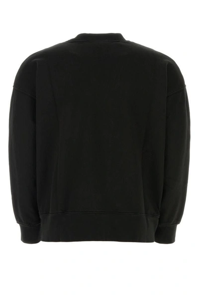Shop Palm Angels Man Black Cotton Sweatshirt