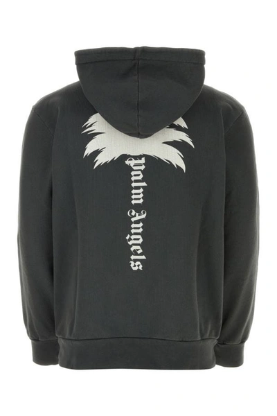 Shop Palm Angels Man Dark Grey Cotton Sweatshirt In Gray