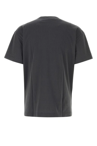 Shop Palm Angels Man Dark Grey Cotton T-shirt In Gray
