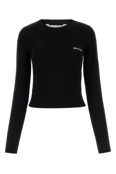 Shop Palm Angels Woman Black Cotton Sweater