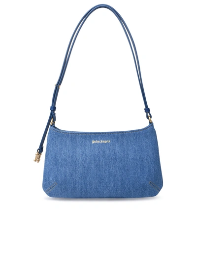 Shop Palm Angels Woman  'giorgina' Cotton Denim Bag In Blue