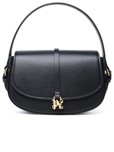 Shop Palm Angels 'lockbag' Black Leather Bag Woman