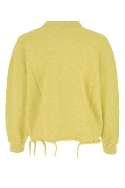 Shop Palm Angels Woman Melange Yellow Cotton Sweatshirt