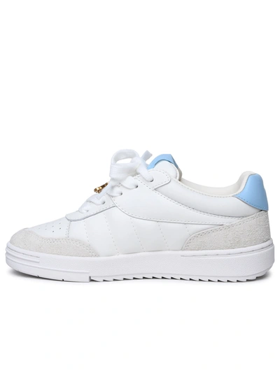 Shop Palm Angels 'palm Beach University' White Leather Sneakers Woman
