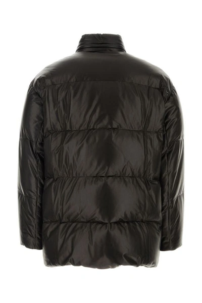 Shop Prada Man Black Nappa Leather Down Jacket