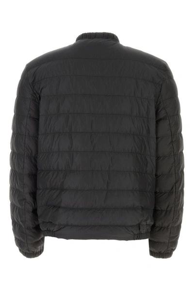 Shop Prada Man Black Polyester Down Jacket