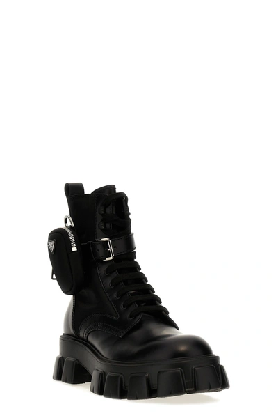 Shop Prada Men 'monolith' Combat Boots In Black