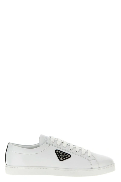 Shop Prada Men  Lane Sneakers In White