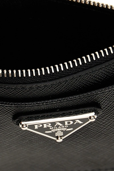 Shop Prada Men Saffiano Cardholder In Black