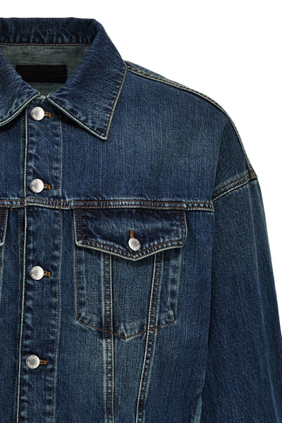 Shop Prada Men Stone Wash Denim Jacket In Blue