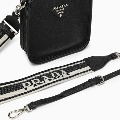 Shop Prada Mini Black Leather Shoulder Bag Women