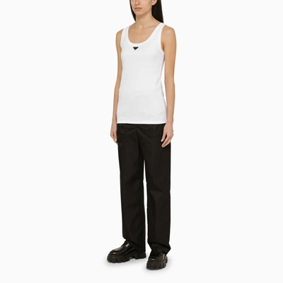 Shop Prada White Cotton Jersey Vest Women