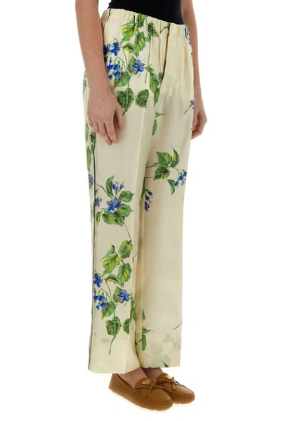 Shop Prada Woman Printed Twill Pant In Multicolor