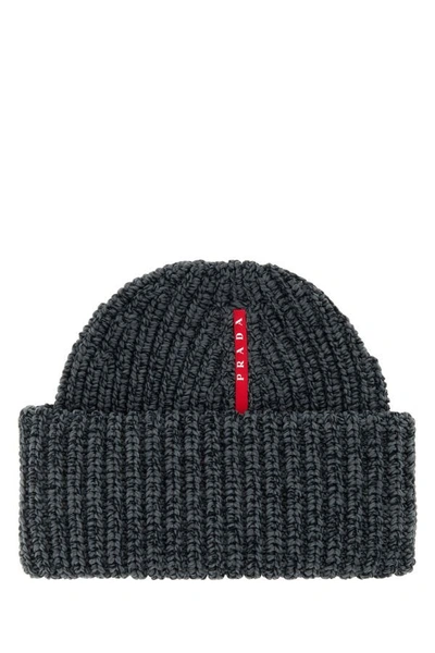 Shop Prada Woman Two-tone Polyester Beanie Hat In Multicolor