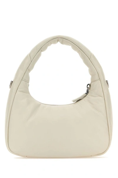 Shop Prada Woman White Nappa Leather Mini  Soft Handbag