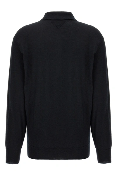 Shop Prada Women Cashmere Polo Shirt In Black