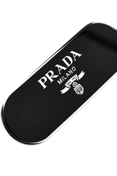 Shop Prada Women Logo Hair Clip In Black