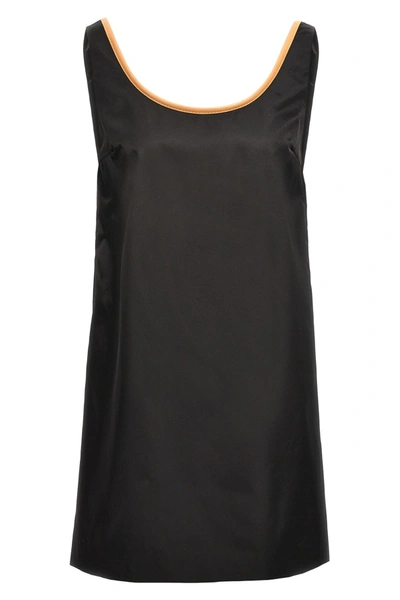 Shop Prada Women Re-nylon Logo Dress In Black