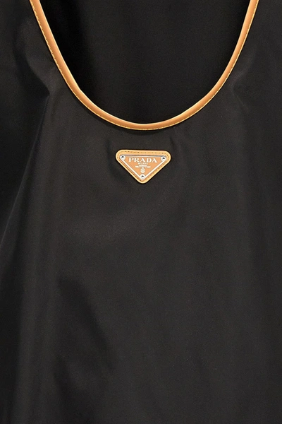 Shop Prada Women Re-nylon Logo Dress In Black