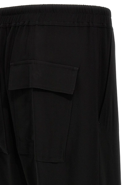 Shop Rick Owens Men 'lido Drawstring Cropped' Pants In Black