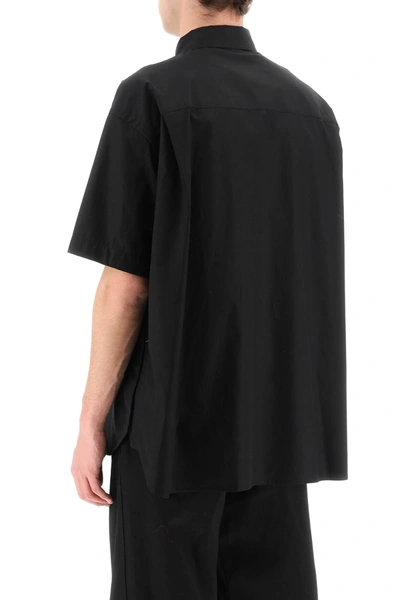 Shop Sacai Short-sleeved Poplin Shirt Men In Black