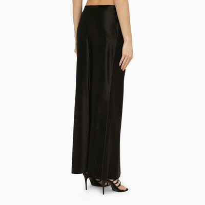 Shop Saint Laurent Black Silk Long Skirt Women
