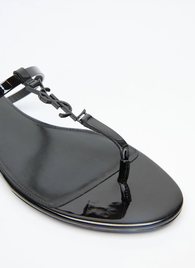 Shop Saint Laurent Women Cassandra Slide Sandals In Black