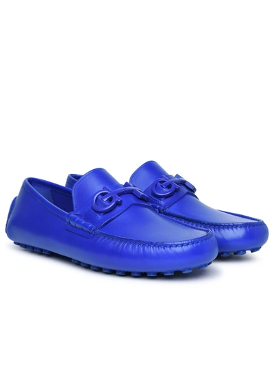Shop Ferragamo Salvatore  Man Salvatore  'grazioso' Blue Leather Loafers