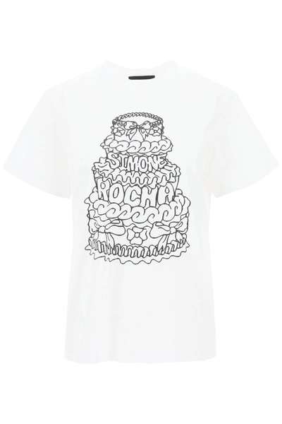 Shop Simone Rocha Cake Crewneck T-shirt Women In White