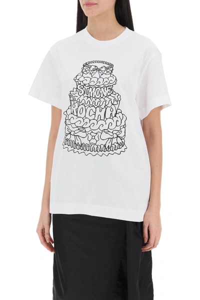 Shop Simone Rocha Cake Crewneck T-shirt Women In White