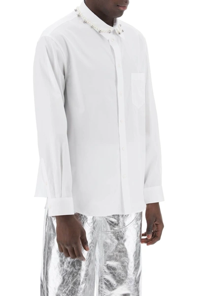Shop Simone Rocha "shirt With Pearls And Bells Men In White