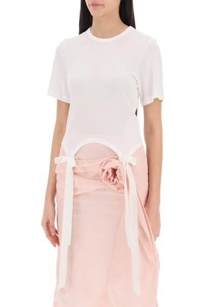 Shop Simone Rocha Easy T-shirt With Bow Tails Women In White