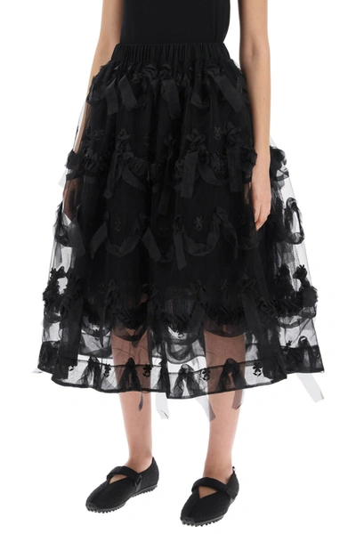 Shop Simone Rocha Embroidered Tutu Skirt Women In Black