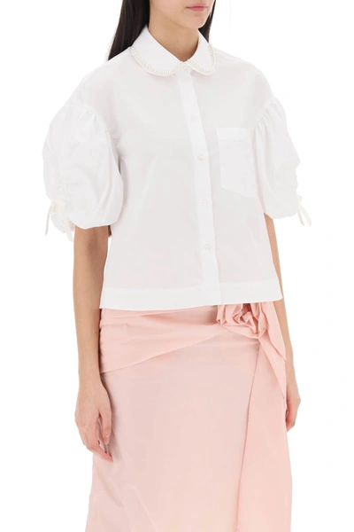 Shop Simone Rocha Puff Sleeve Boxy Shirt Women In White