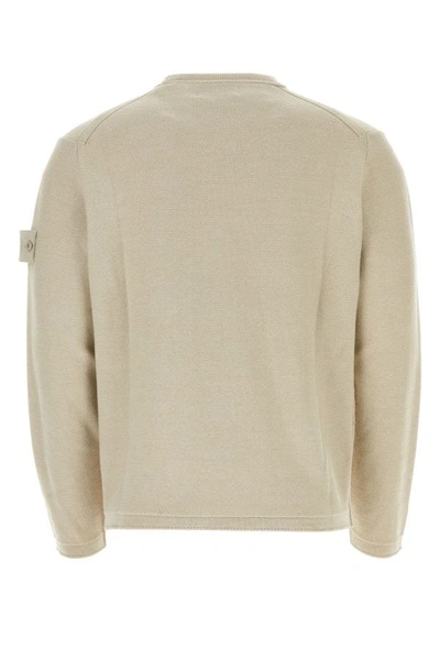 Shop Stone Island Man Sand Cotton Blend Sweater In Brown