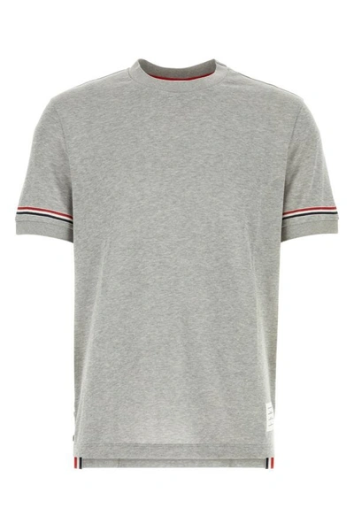 Shop Thom Browne Man Grey Cotton T-shirt In Gray