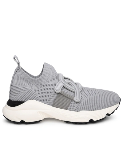 Shop Tod's Woman  Gray Fabric Sneakers