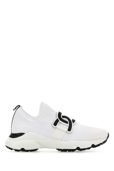 Shop Tod's Woman White Fabric Kate Slip Ons
