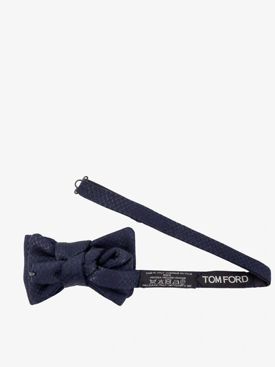 Shop Tom Ford Man Bow Tie Man Blue Bowties E Ties