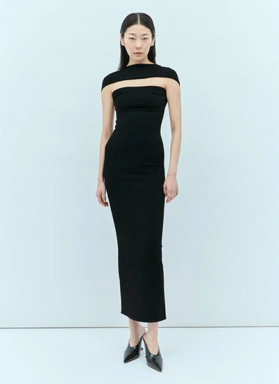 Shop Totême Toteme Women Slip-through Knit Dress In Black
