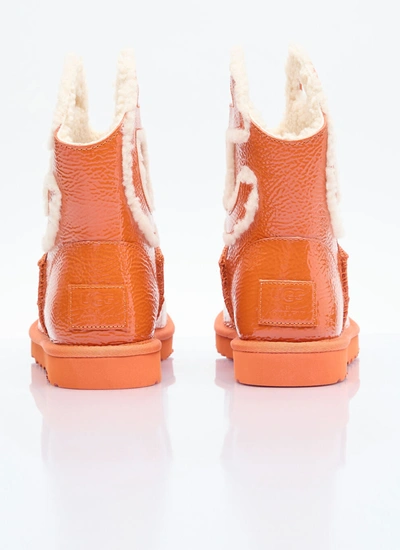 Shop Ugg X Telfar Women Logo Mini Crinkle Boots In Orange