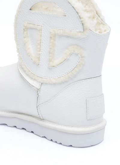 Shop Ugg X Telfar Women Logo Mini Crinkle Boots In White
