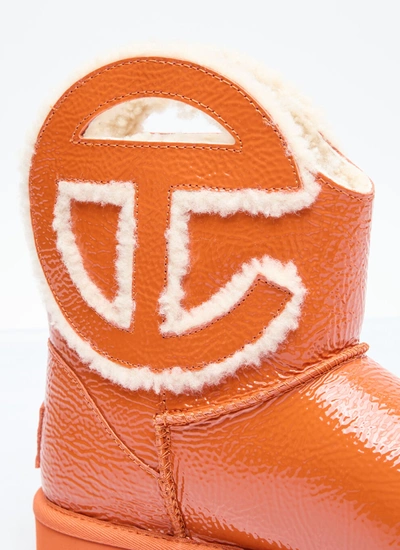 Shop Ugg X Telfar Women Logo Mini Crinkle Boots In Orange