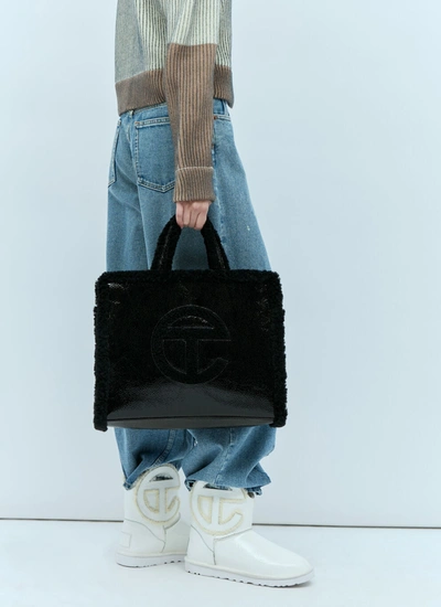 Shop Ugg X Telfar Women Medium Crinkle Tote Bag In Black
