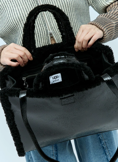 Shop Ugg X Telfar Women Medium Crinkle Tote Bag In Black