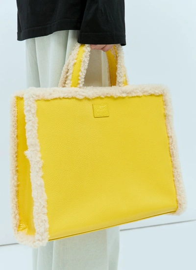 Shop Ugg X Telfar Women Medium Crinkle Tote Bag In Yellow