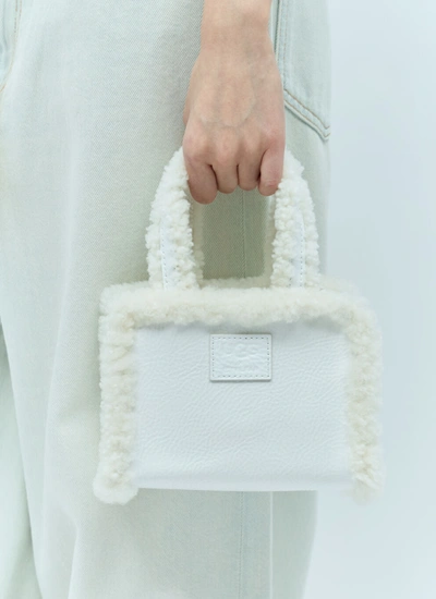 Shop Ugg X Telfar Women Small Crinkle Shoulder Bag In White