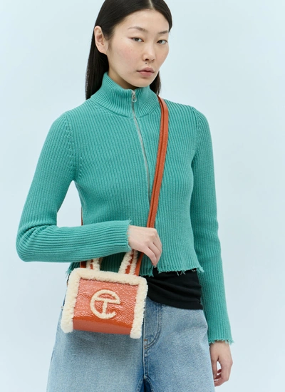 Shop Ugg X Telfar Women Small Crinkle Shoulder Bag In Orange