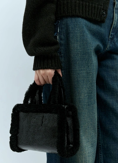 Shop Ugg X Telfar Women Small Crinkle Shoulder Bag In Black